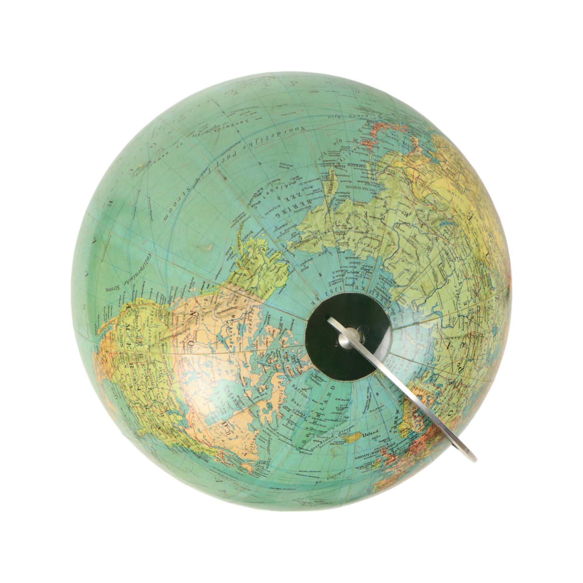 Large Illuminated World Globe Lamp Columbus Fifties