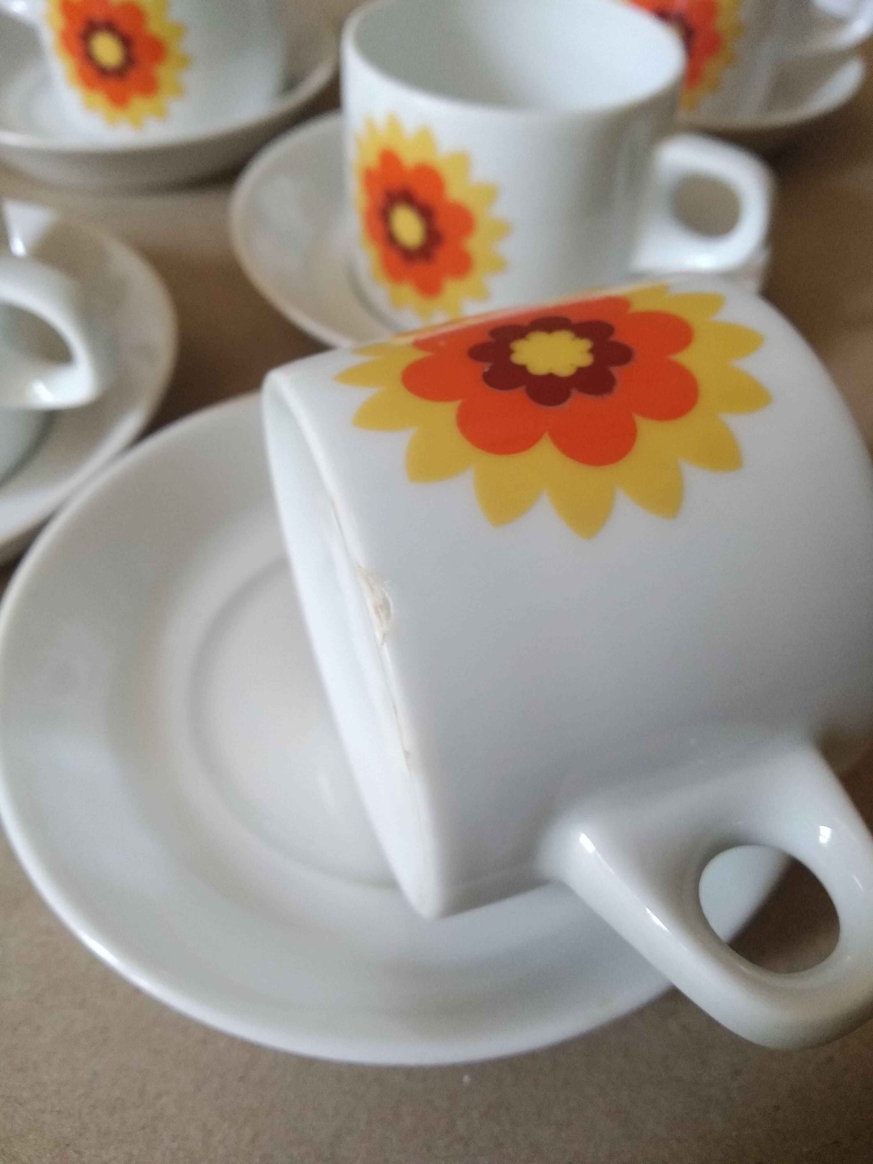 Hutschenreuther Novum Vintage Porcelain Coffee Cups * 70s * Bavaria