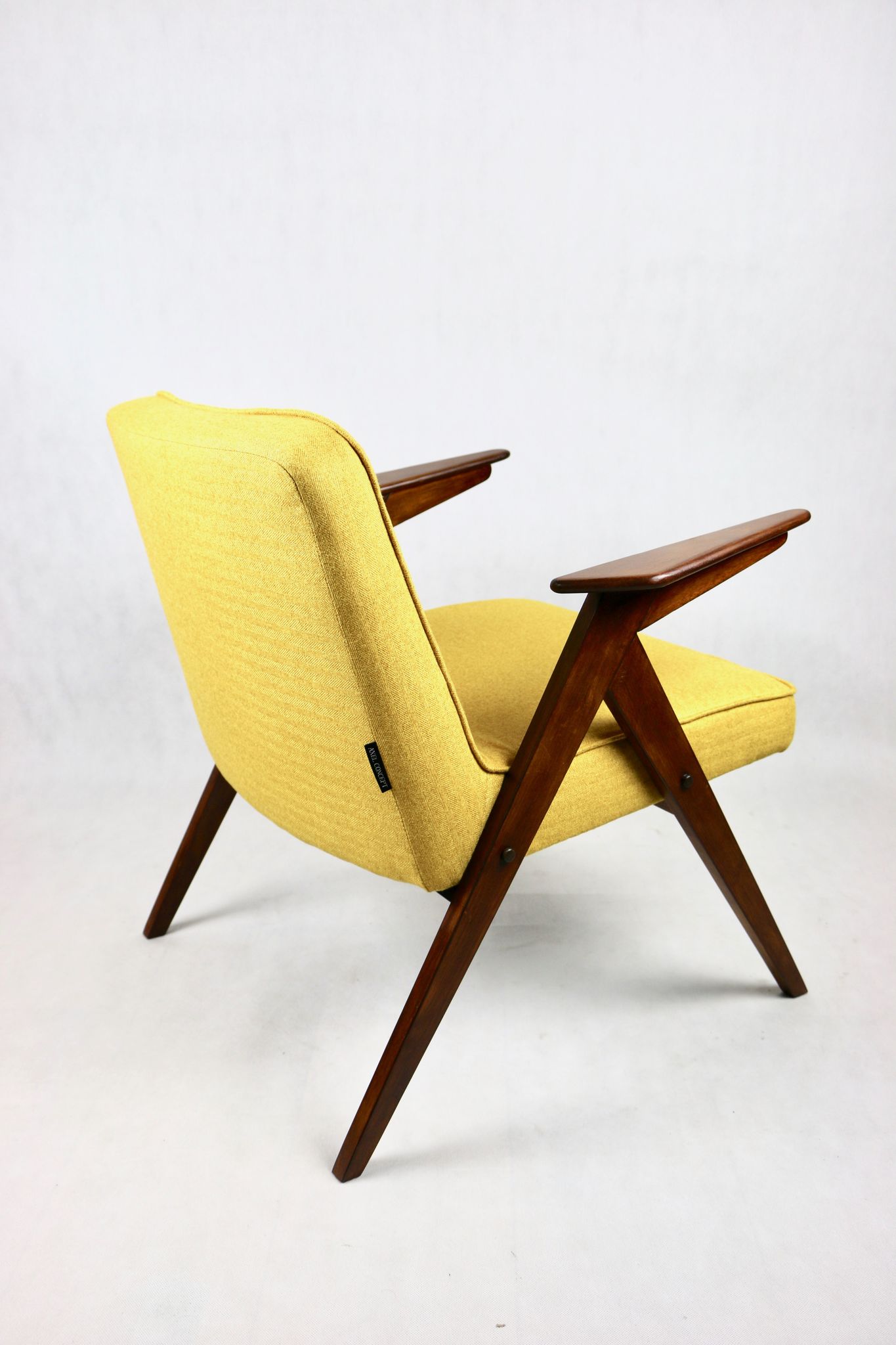 Yellow tweed bunny armchair