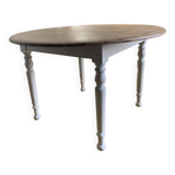 Round raw wood table