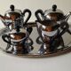 Vintage coffee and tea service by Alessi, 1940s, set of 5