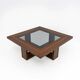 Mid-century Modern Maple Inlays and Walnut Coffee Table, Italy, 1970s