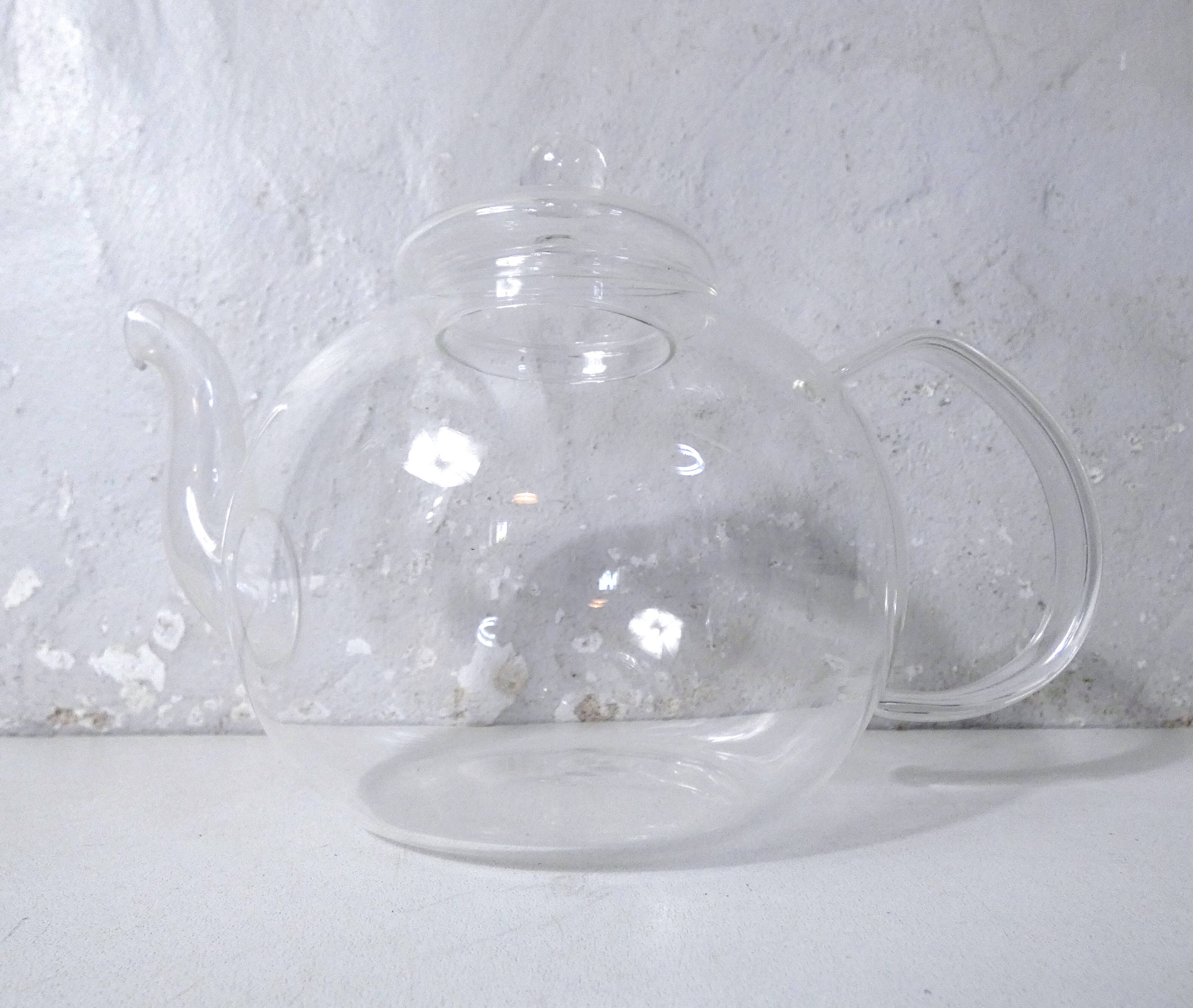 Minimalist design glass teapot