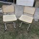 Vintage Pair  chrome cantilever chairs with cane, 1970s