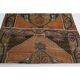 Vintage Turkish Oushak Handmade Wool Cotton Brown Runner Rug 128296