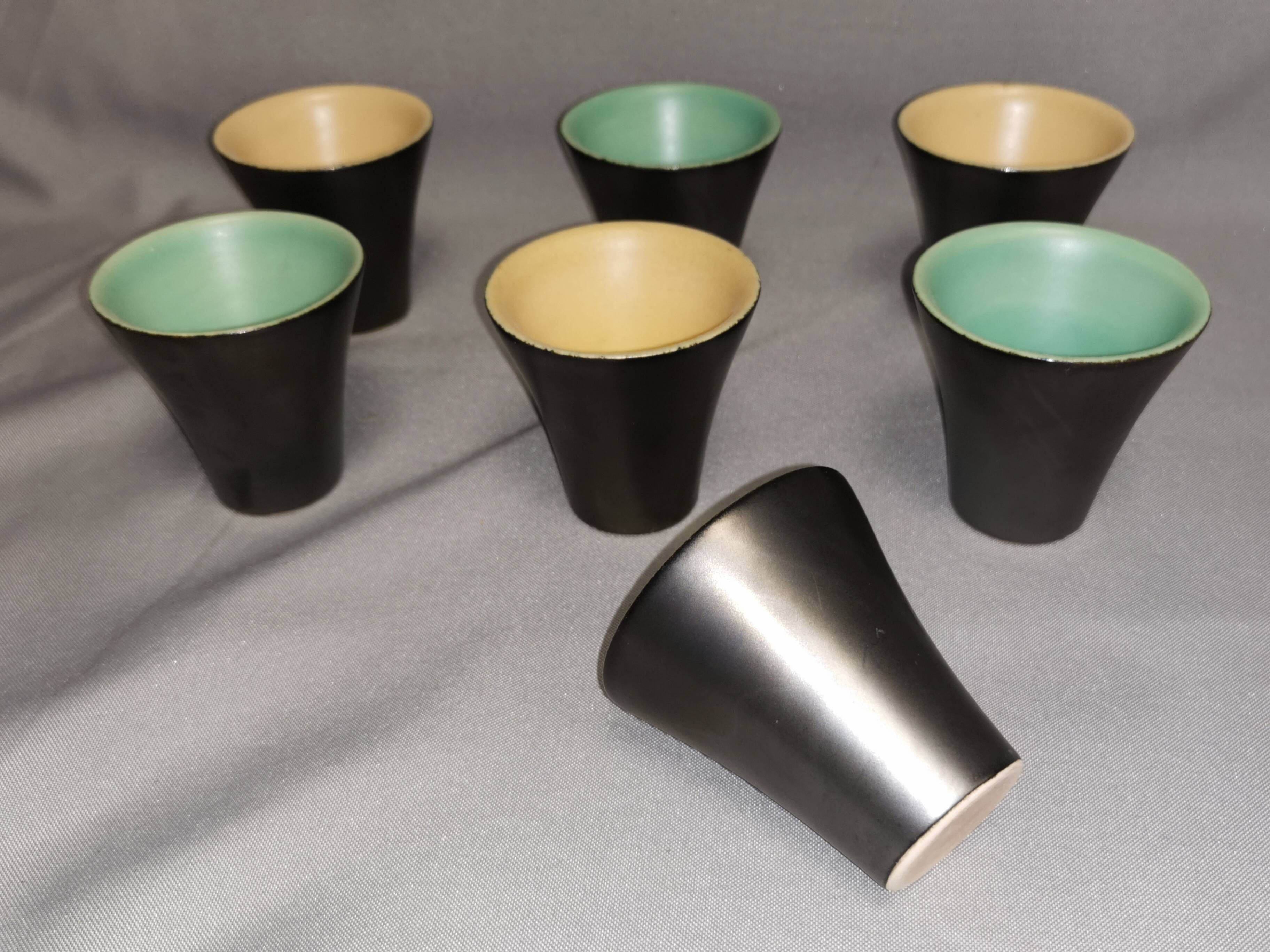 Set of 7 vintage coffee cups 50s 60s