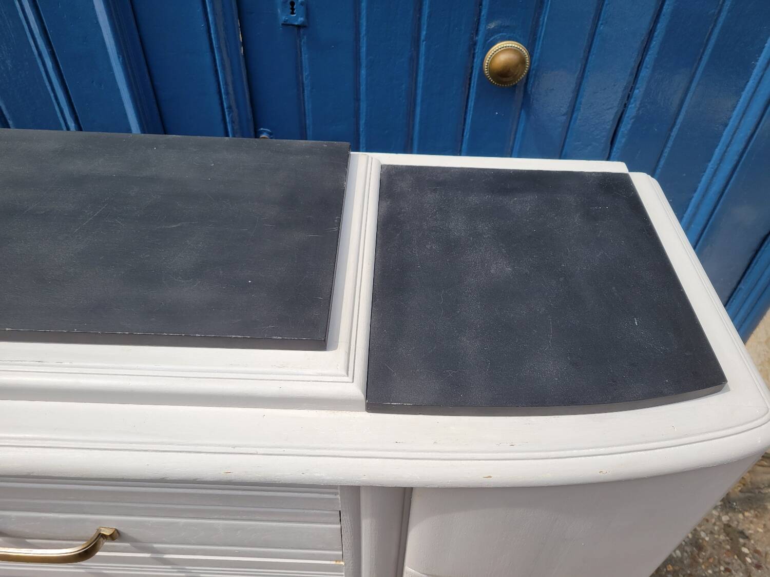 1930 Art Deco sideboard with floral motifs and marble top