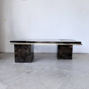 "Rizzo" lacquered and brass coffee-bar table from the 1970s.