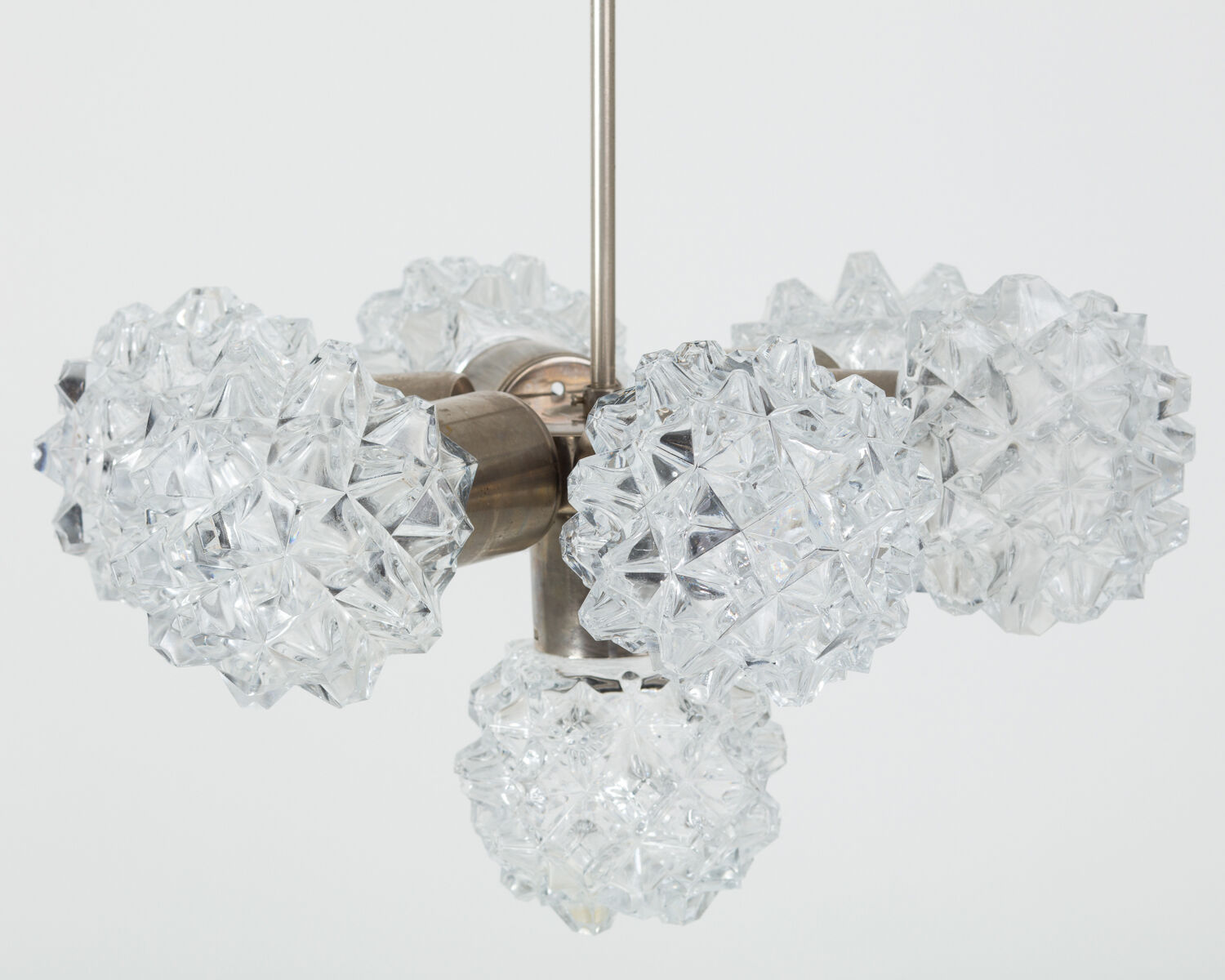 Lampe de plafond en verre taillé de Kamenický Šenov, 70S
