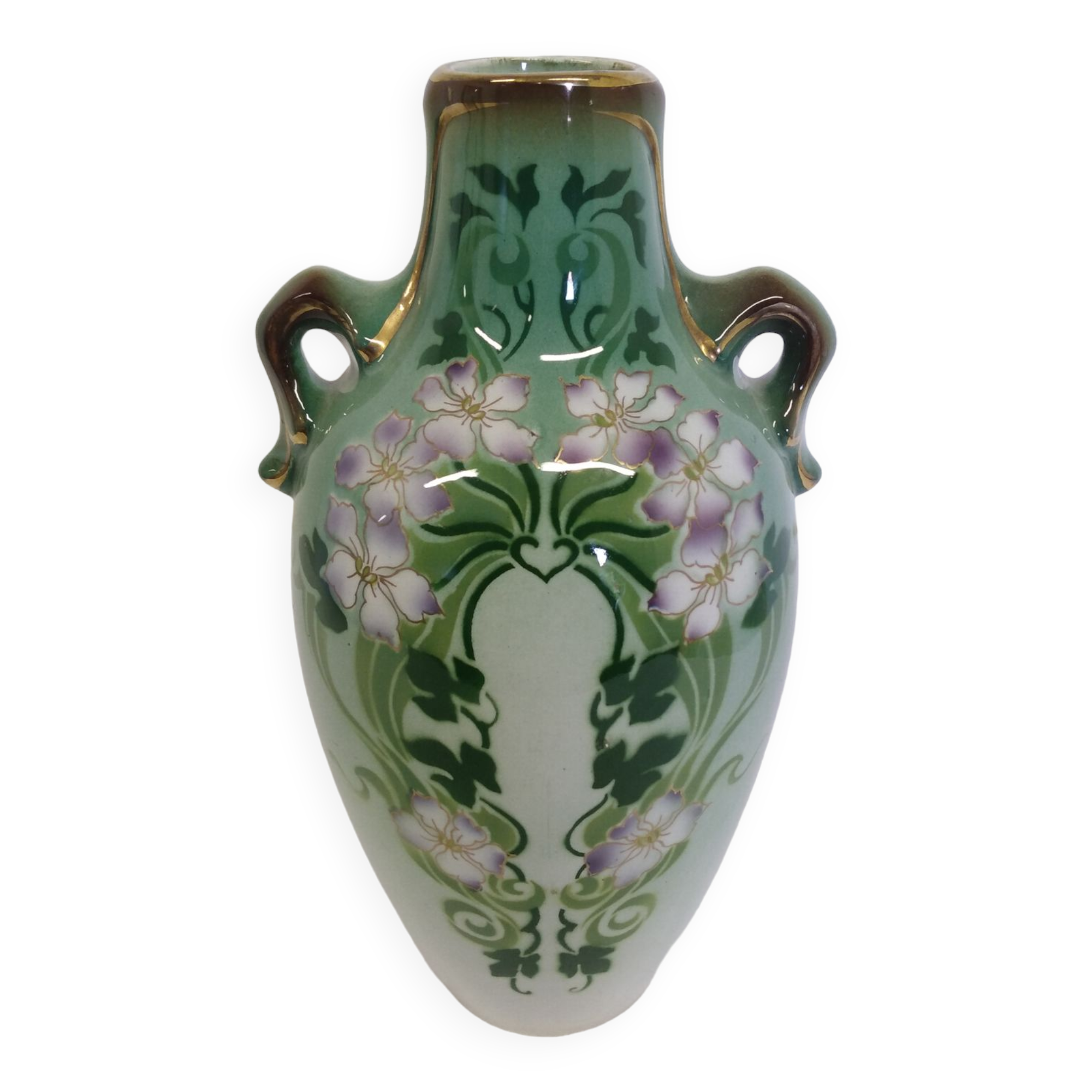 Vase faïence Saint-Amand hamage