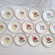 Assiettes creuses / assiettes à salades à fleurs Sarreguemines