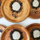 Set of 6 dessert plates with sunflower decoration, La Colombe Vallauris