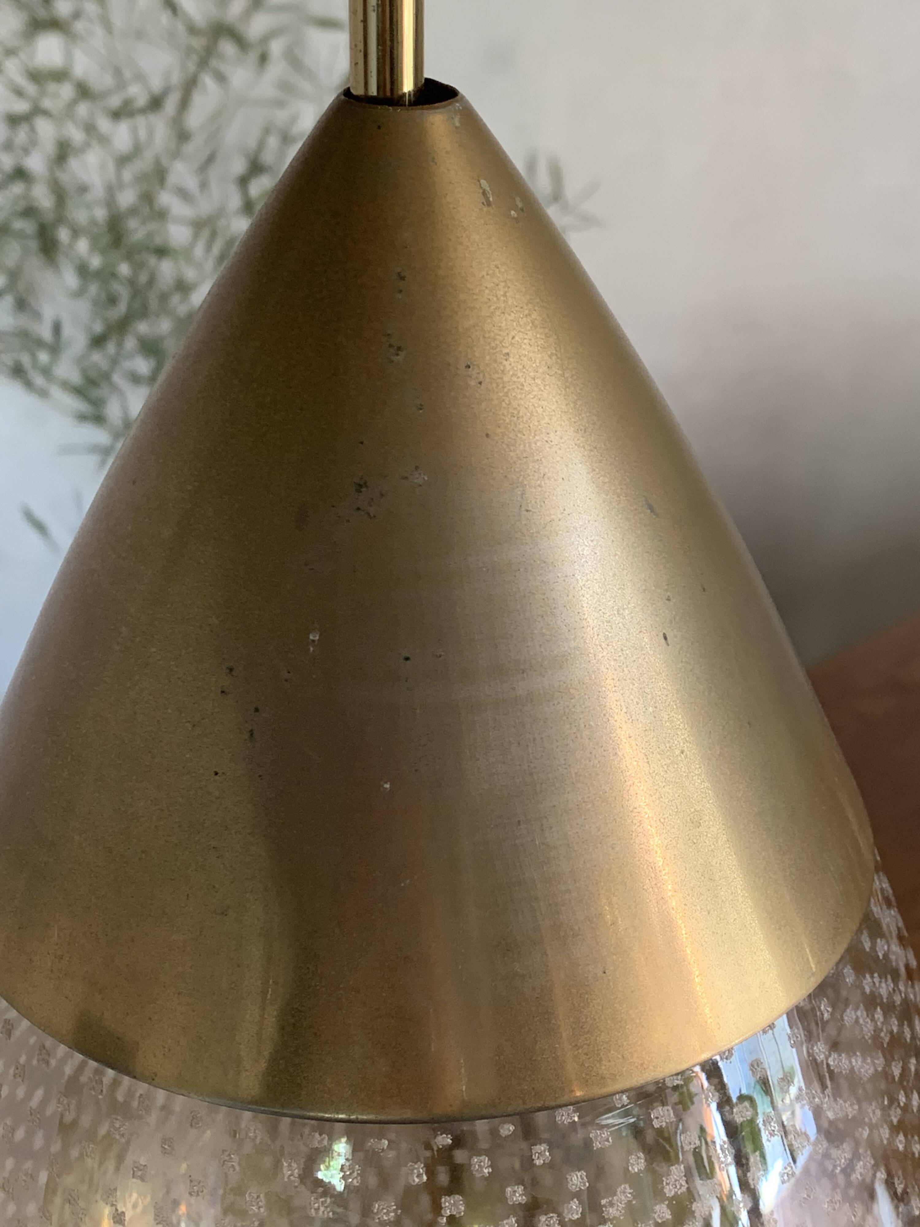 Vintage amber glass drop pendant light