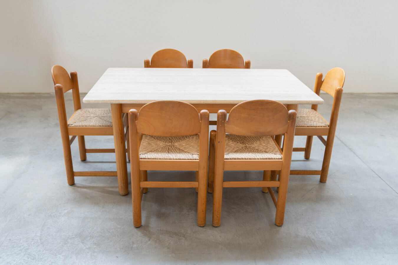 Table vintage Hank Lowenstein Padua et 6 chaises, des années 70