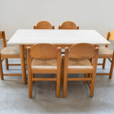 Table vintage Hank Lowenstein Padua et 6 chaises, des années 70