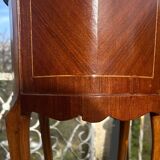 Pair of bedside tables in precious wood marquetry in the Louis XV style, 20th century