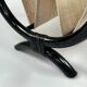 Vintage Round Magazine Rack / Reading Basket, Black Rattan, 1970's