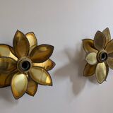 Paire appliques feuilles brutalistes