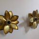 Paire appliques feuilles brutalistes