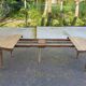 Renovated round Art Deco dining table, extendable, made of solid oak, 145cm.
