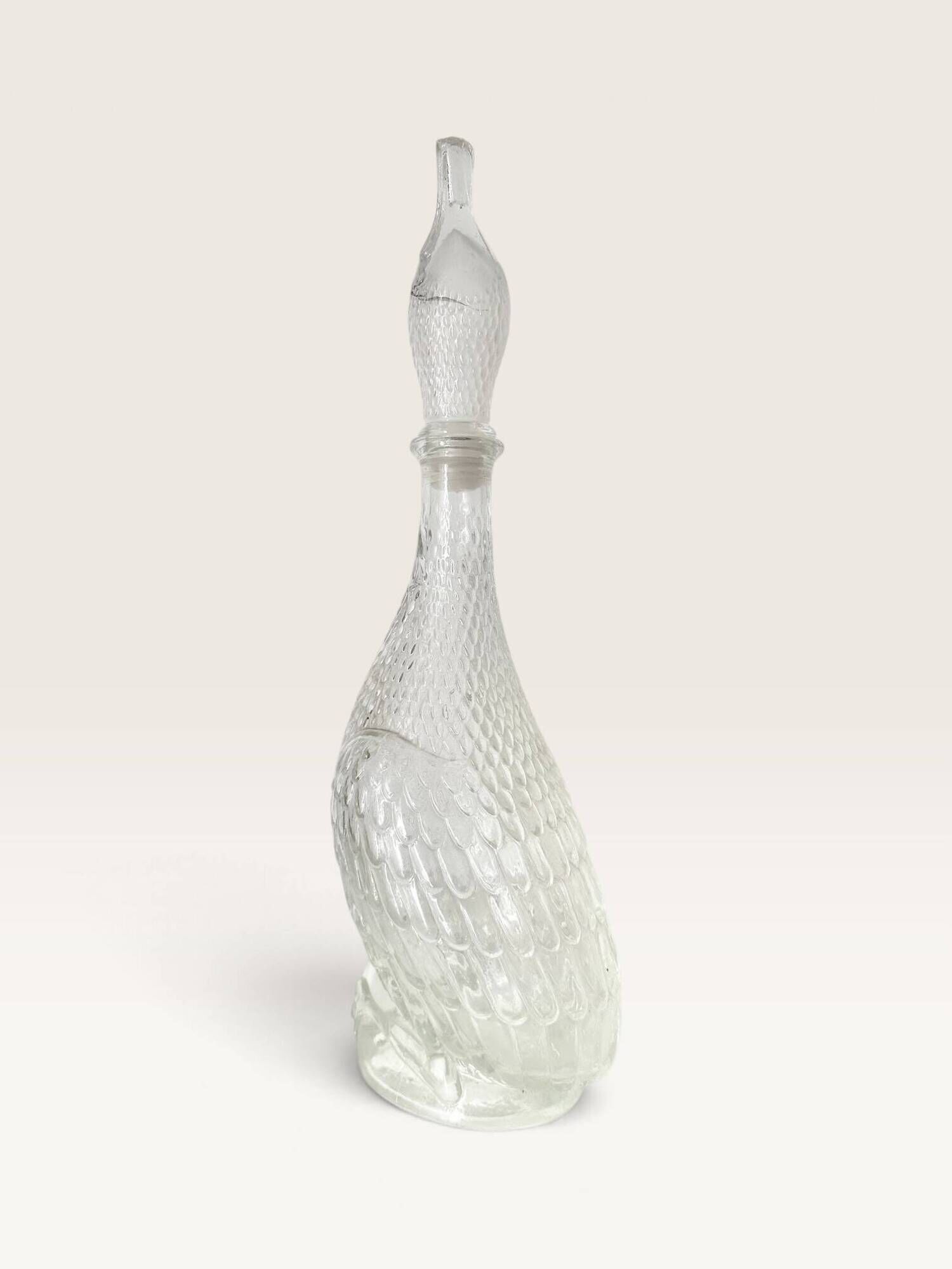 Moulded glass duck carafe