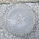 Round and high ceiling lamp, glass from the 50s, vintage.