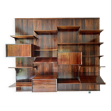 Scandinavian modular wall shelf in rosewood, Poul Cadovius, 1960s