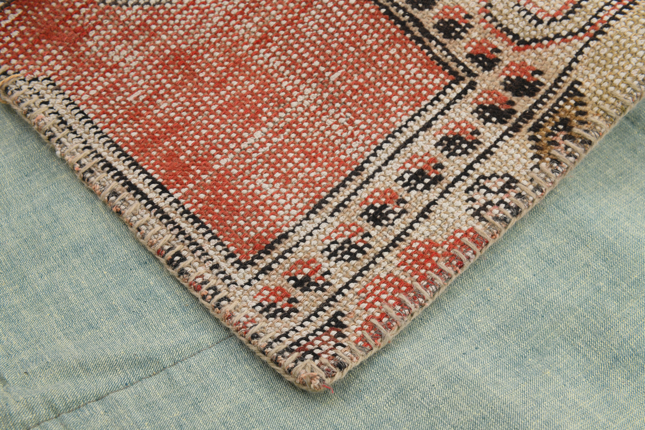 5x8 Neutral Red Beige Oushak Patchwork Rug 245x168Cm