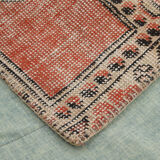 5x8 Neutral Red Beige Oushak Patchwork Rug 245x168Cm