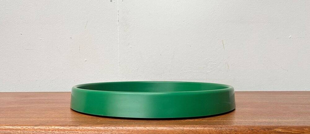 Round green mirror in space age style mid-century by C.L. Augustson, Norway, 1960s.