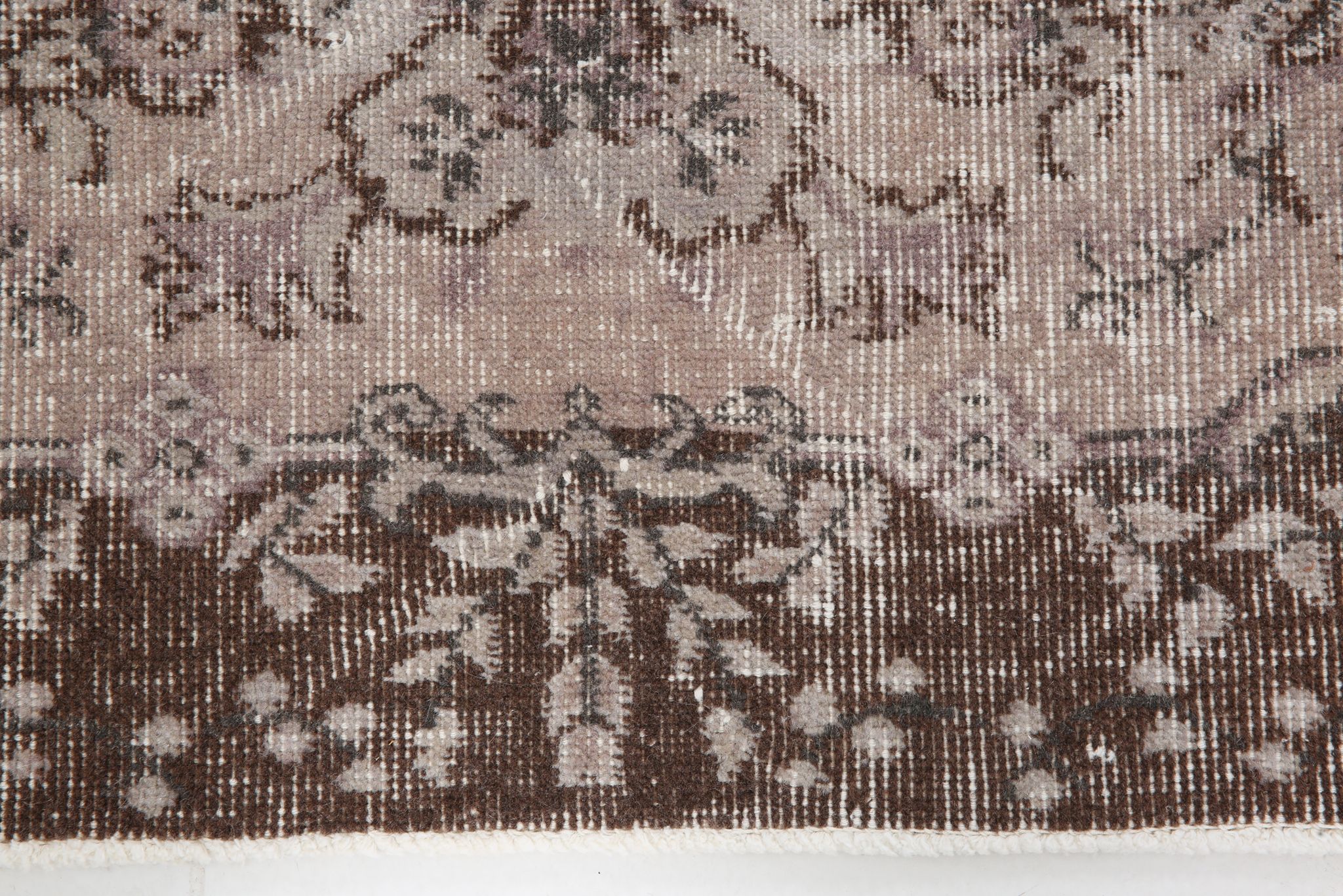 Brown floral turkish area rug, 208x115cm