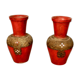 Pair of vases in cooked earth Asia