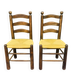 Paire de chaises bois et paille