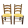 Paire de chaises bois et paille