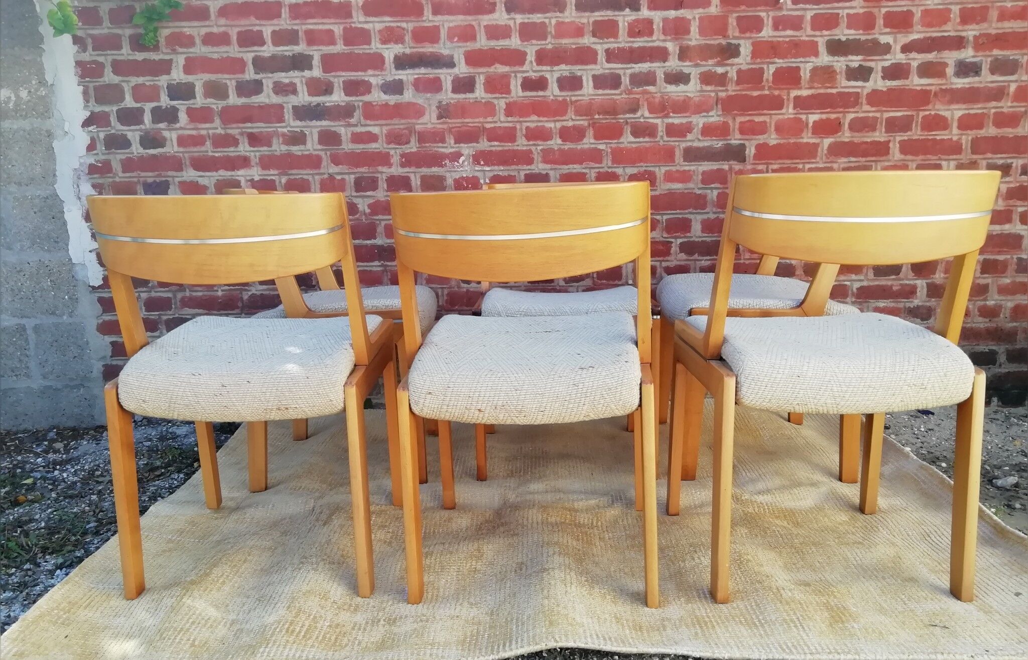 Series of 6 Chairs Scandinavian style 70s