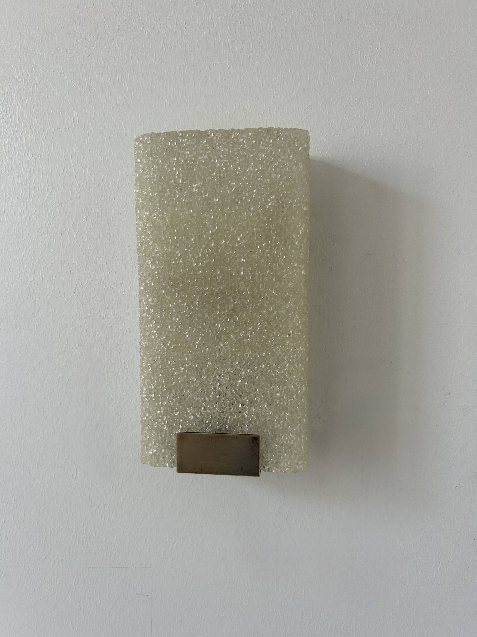 Pair of vintage wall lights, granite perspex and brass, France 1960