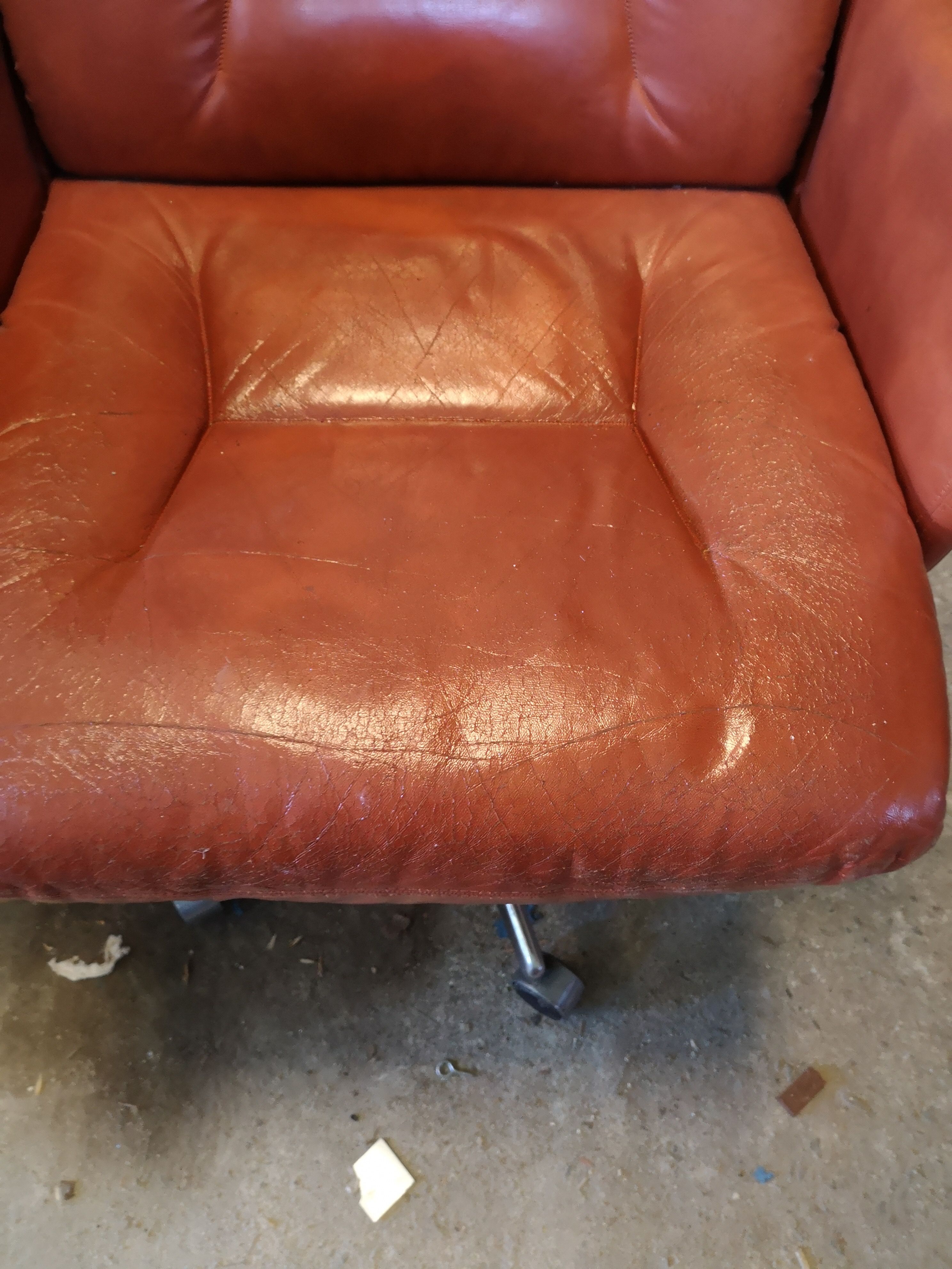 Scandinavian leather office ARMchair