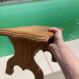 Set of 2 stools carved oak very sturdy top quality