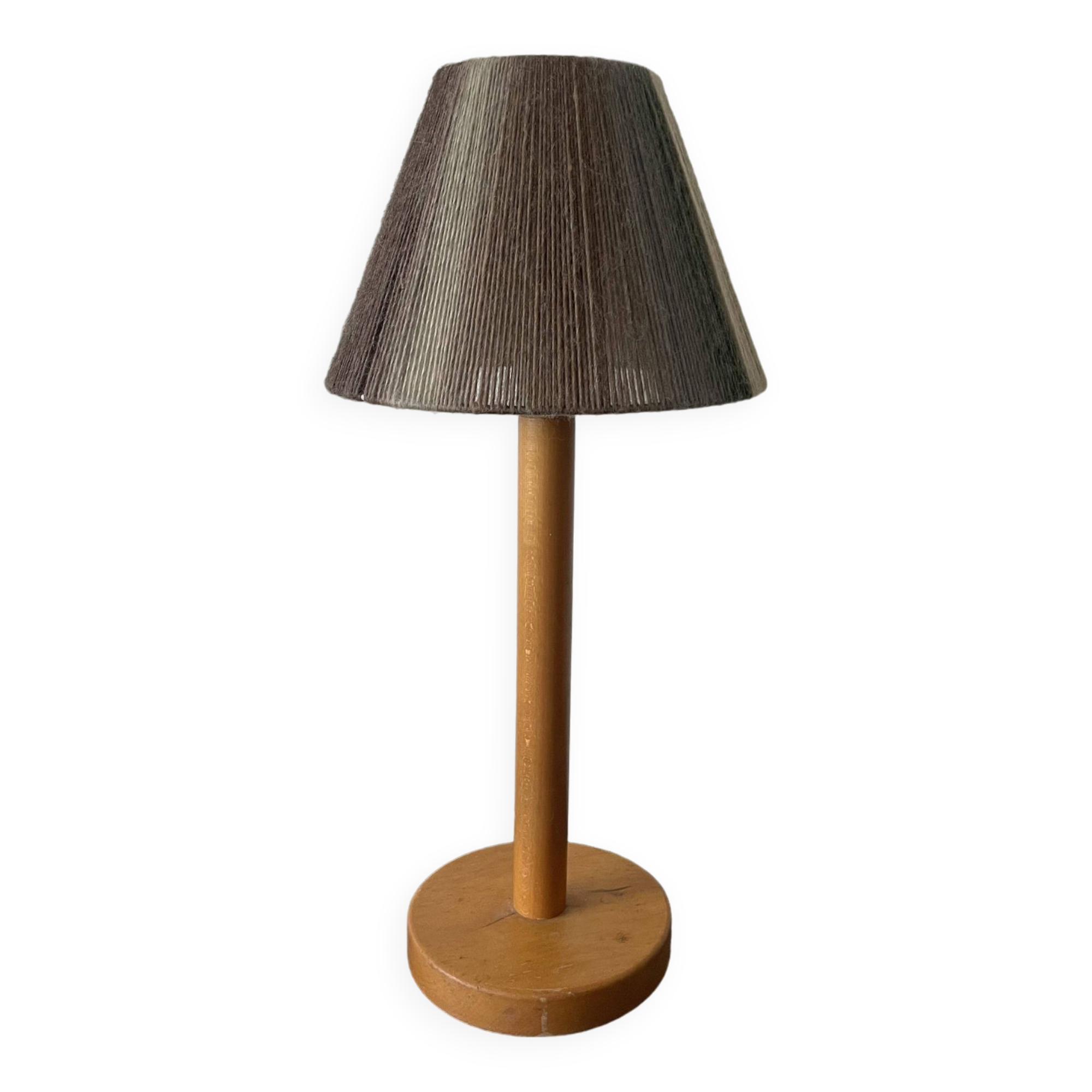 Vintage blond wooden lamp