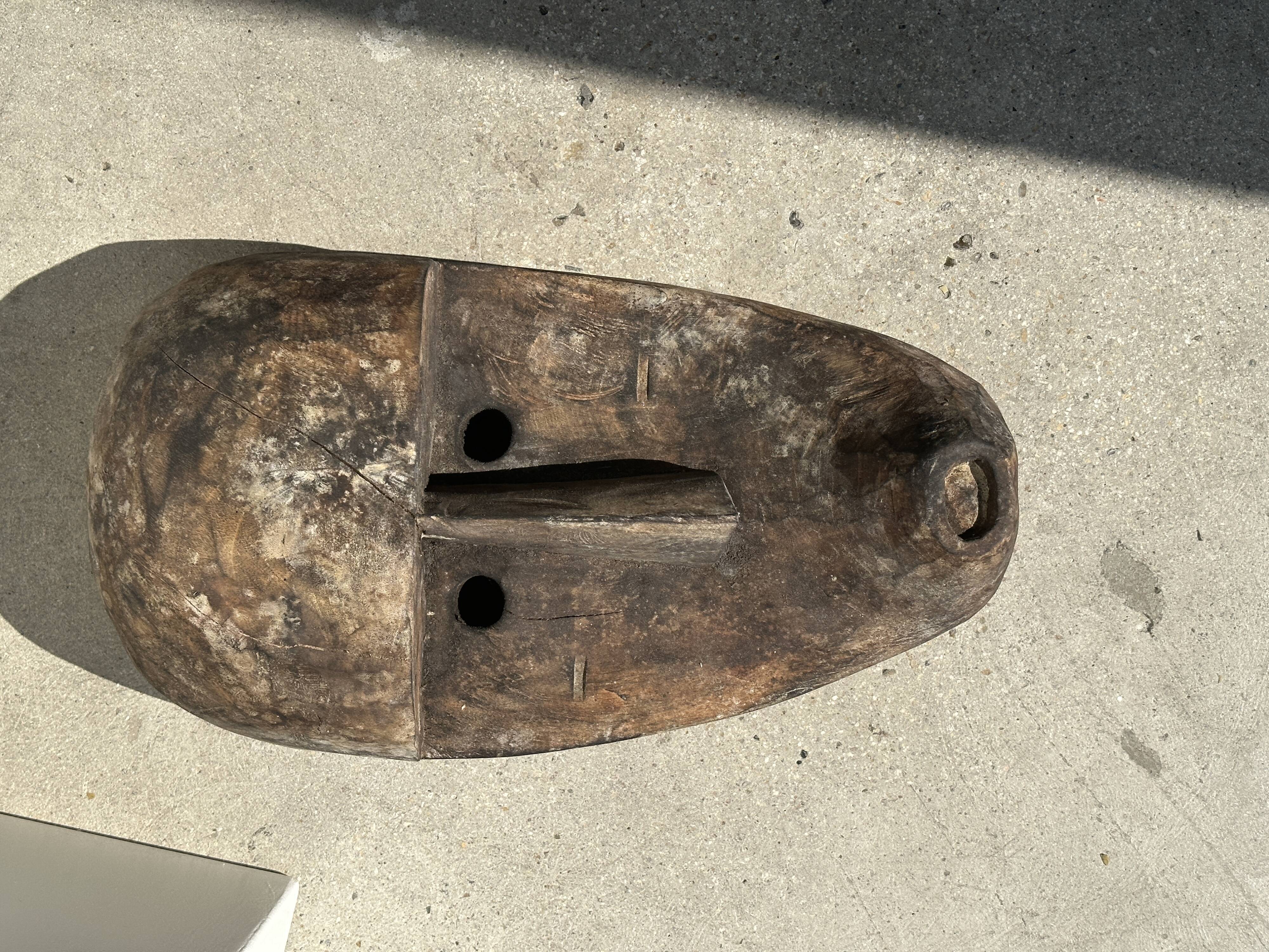 Large Timor mask in patinated wood H:50cm (1)