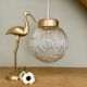 Suspension globe vintage XL en verre moulé
