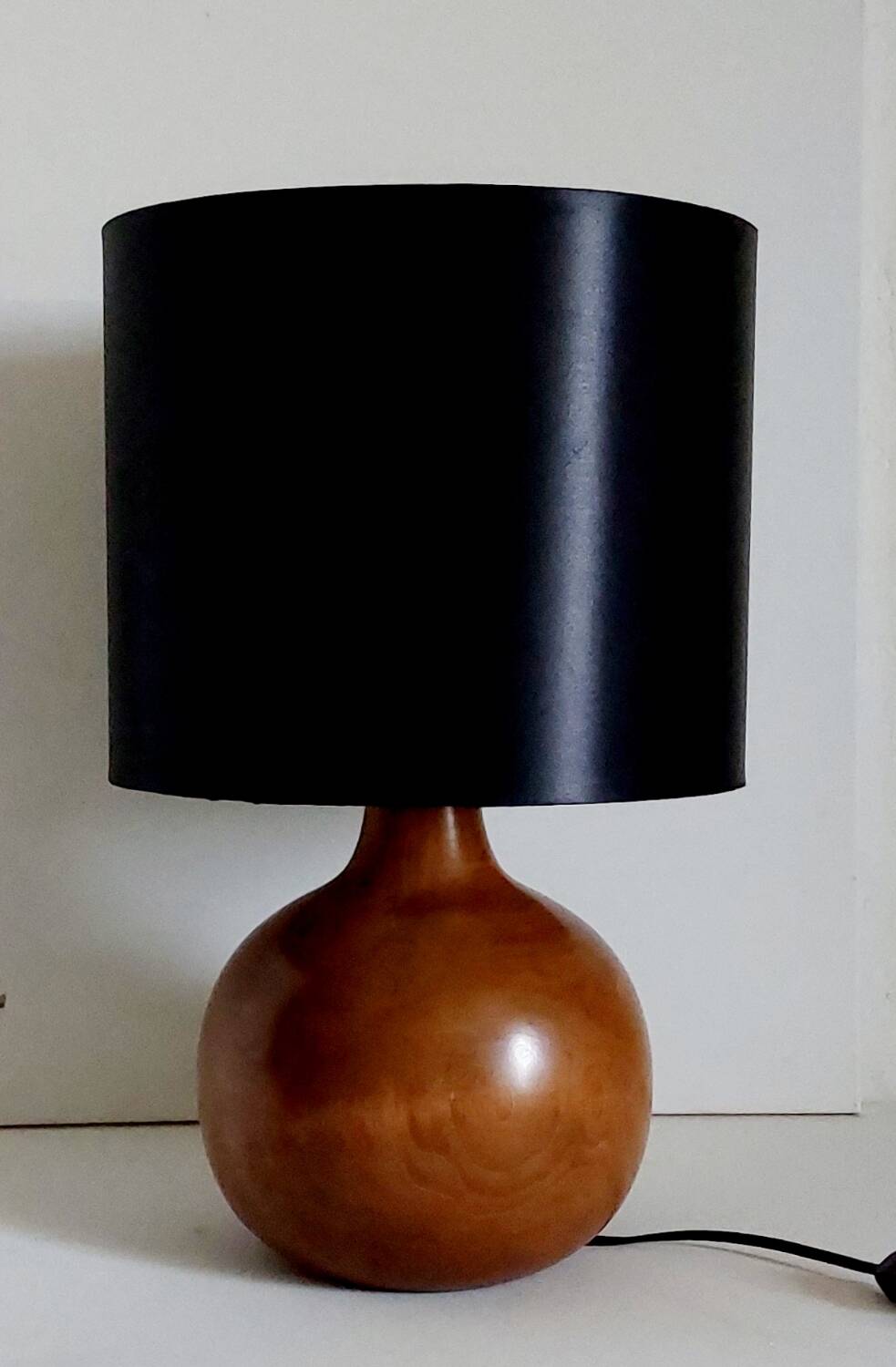 Vintage wooden foot lamp