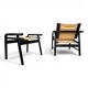 WK Möbel Leather Lounge Chair with Ottoman – Attributed to Hans Eichenberge