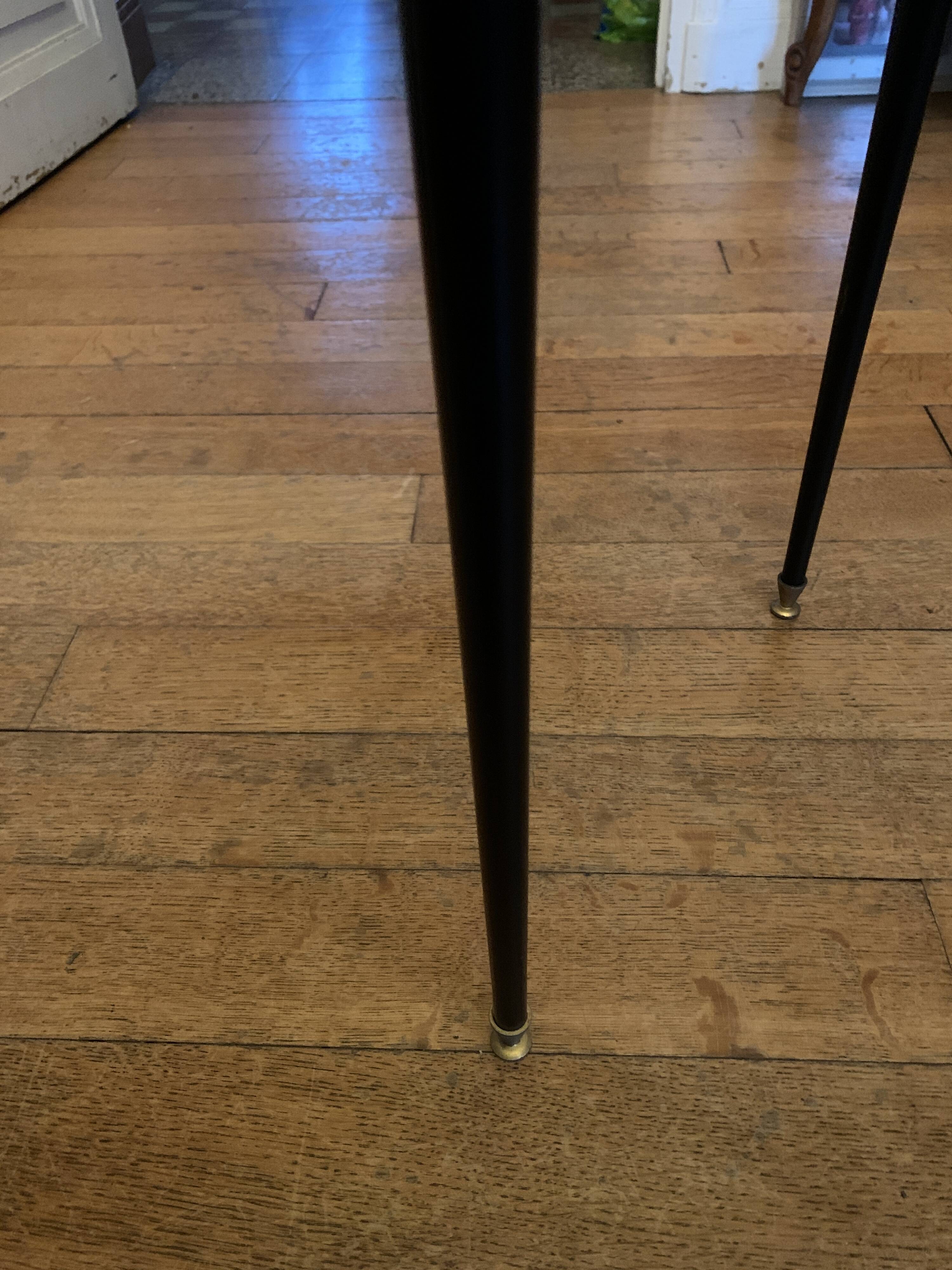 Vintage Oval Glass and Metal Coffee Table