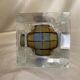Checkerboard glass ashtray from the 1980s
