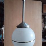 Plafonnier suspension art deco / boule verre 1940