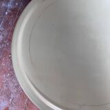 Set of two circular cream plastic sofa ends, 60s/70s