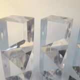 6 portes couteaux plexiglas/résine prisme vintage