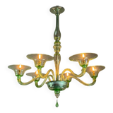 Green Murano glass Venetian chandelier, circa 1940