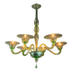 Lustre vénitien en verre de Murano vert, circa 1940